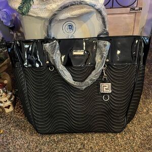 NWT black handbag Varsace Perfume